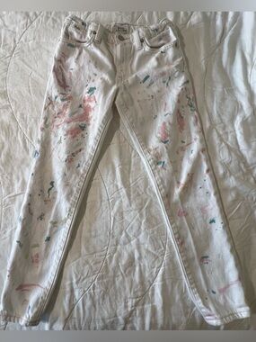 Polo by Ralph Lauren White Kids Paint-Splatter Astor Slim Boyfriend Jeans